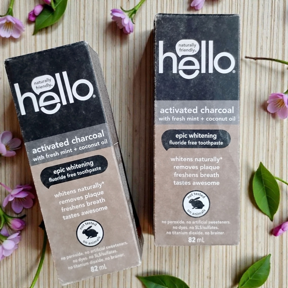 HELLO - 2 Boxes Of Unopened Activated Charcoal Whitening Toothpaste